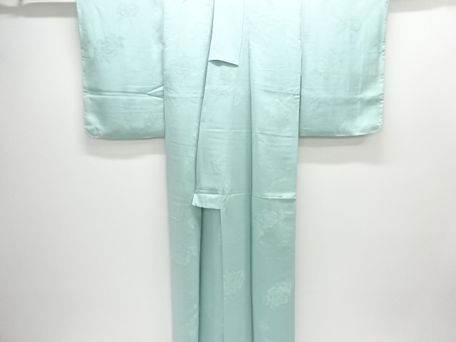  菊模様織出し色無地着物